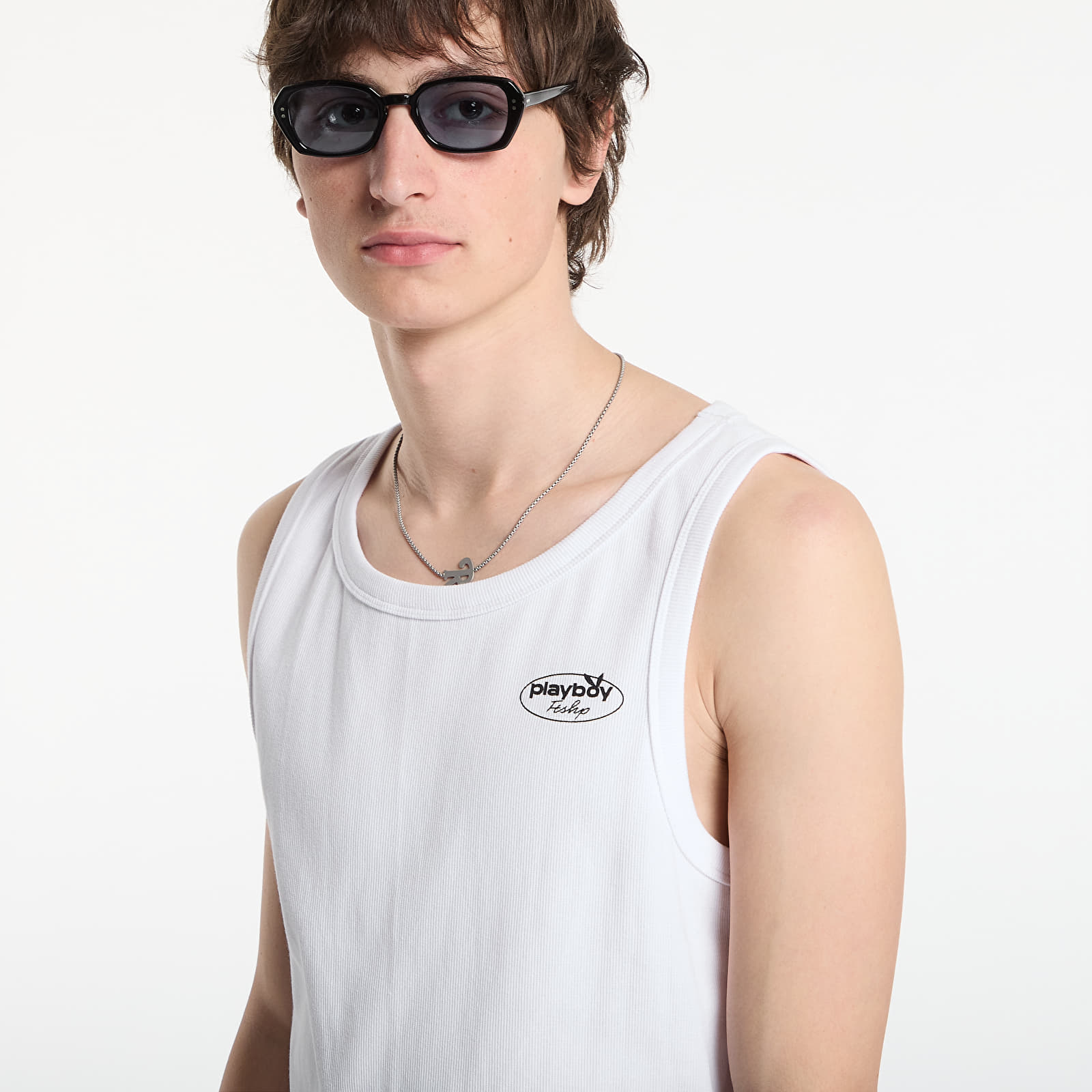 Vestes Playboy x FTSHP Rib Tank Top Logo UNISEX White