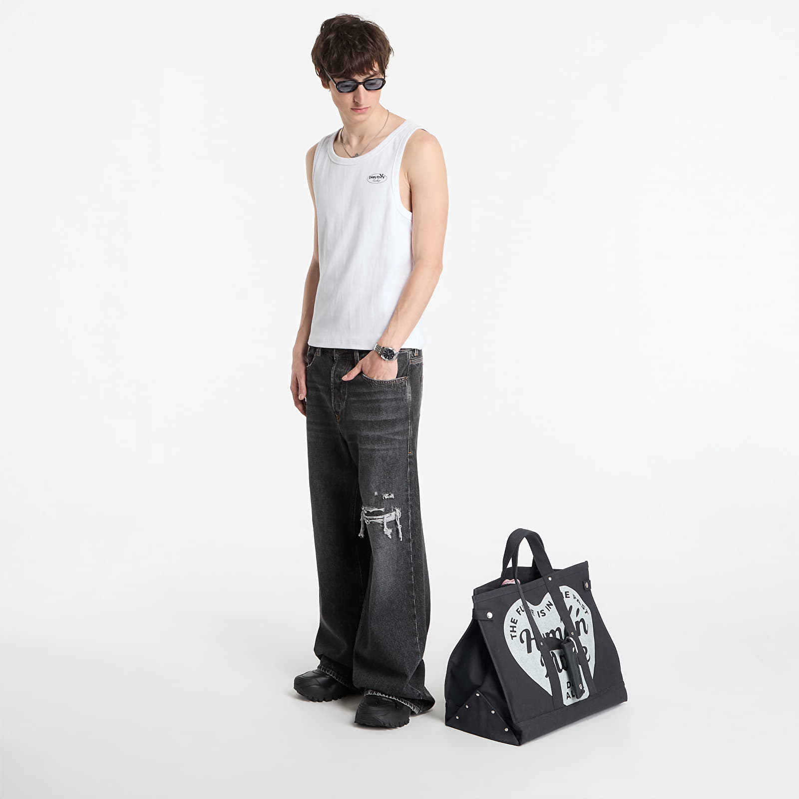 Vestes Playboy x FTSHP Rib Tank Top Logo UNISEX White