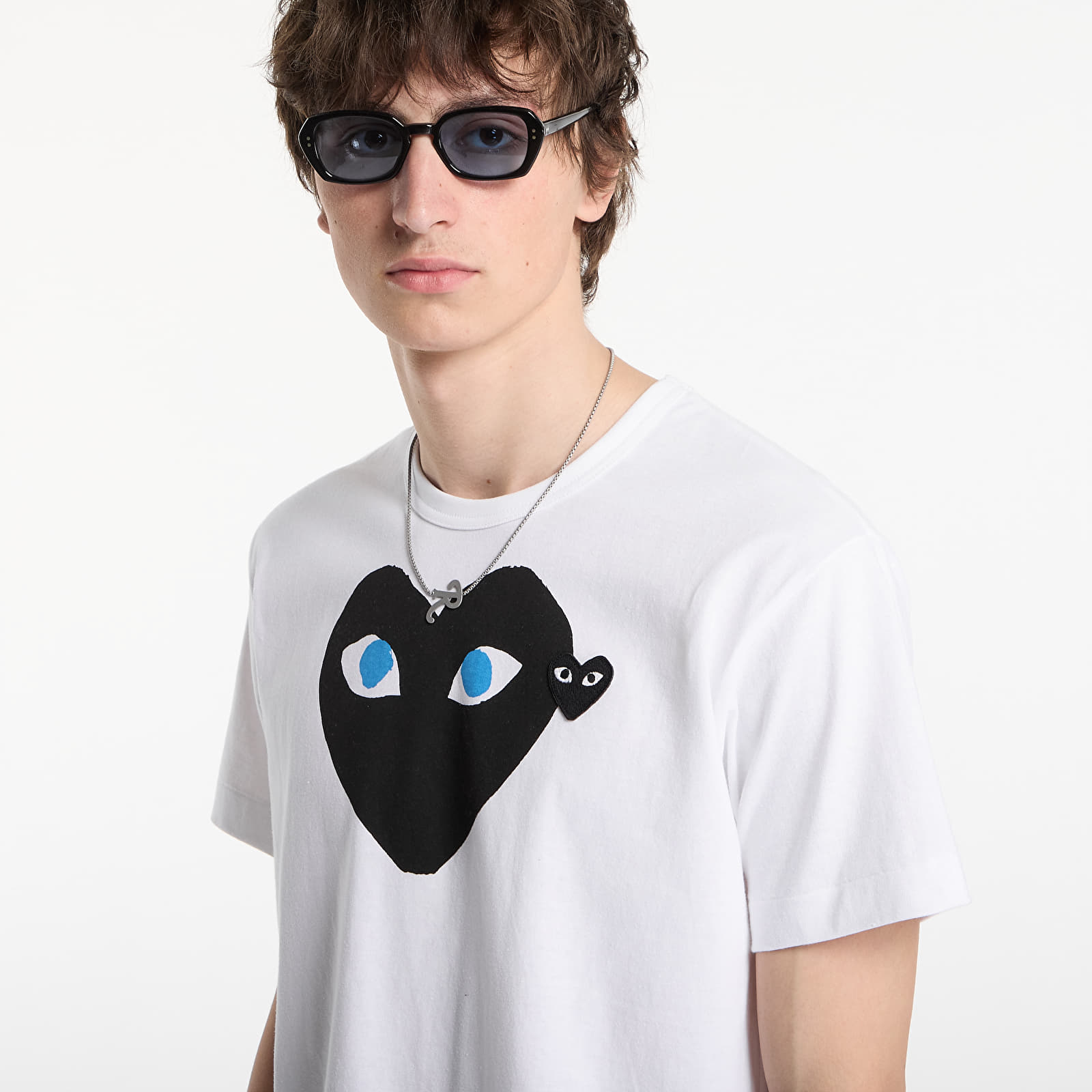 Majice T-shirt Comme des Garçons PLAY T-Shirt Black Emblem Knit UNISEX White