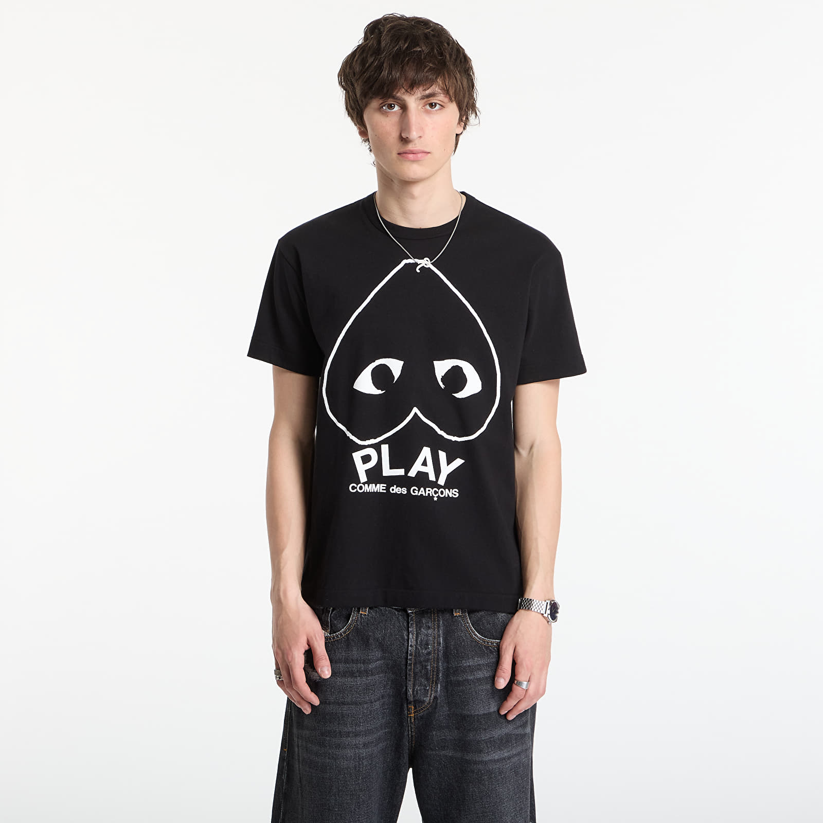 T-paidat Comme des Garçons PLAY T-Shirt Logo Print Knit UNISEX Black