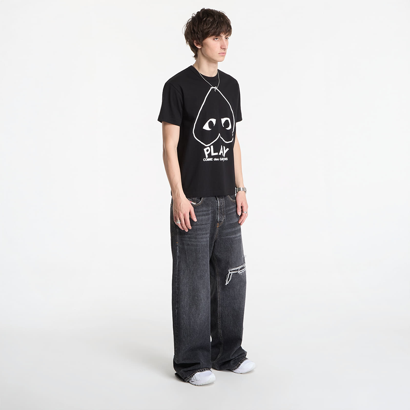 T-paidat Comme des Garçons PLAY T-Shirt Logo Print Knit UNISEX Black