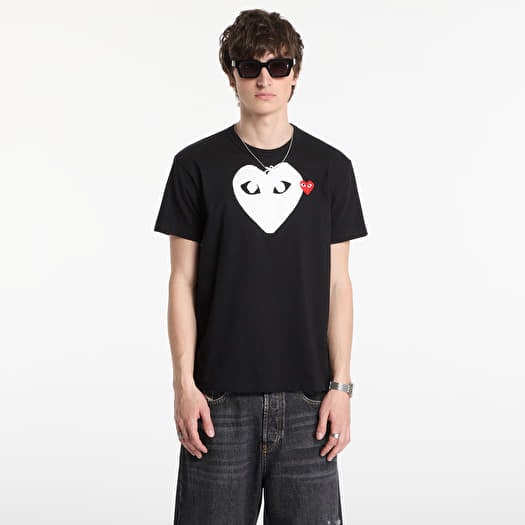 T-skjorte Comme des Garçons PLAY T-Shirt Red Emblem Knit UNISEX Black