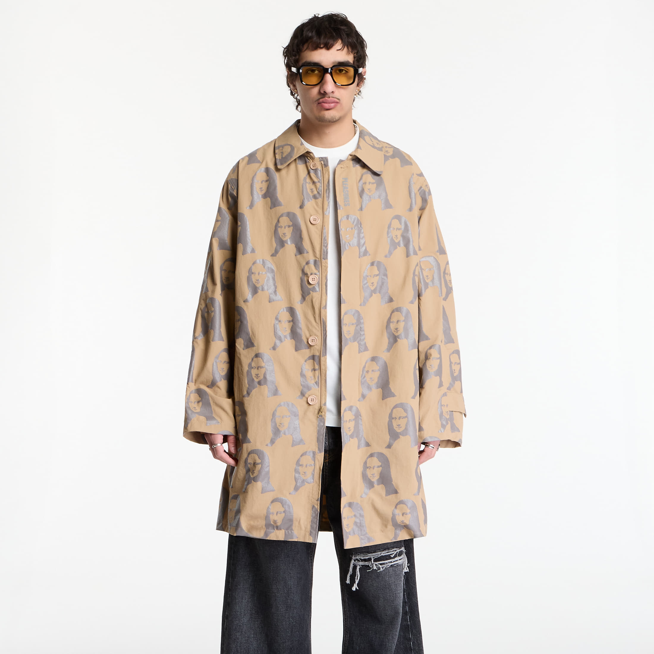 Cappotto PLEASURES Mona Single Breasted Coat Beige