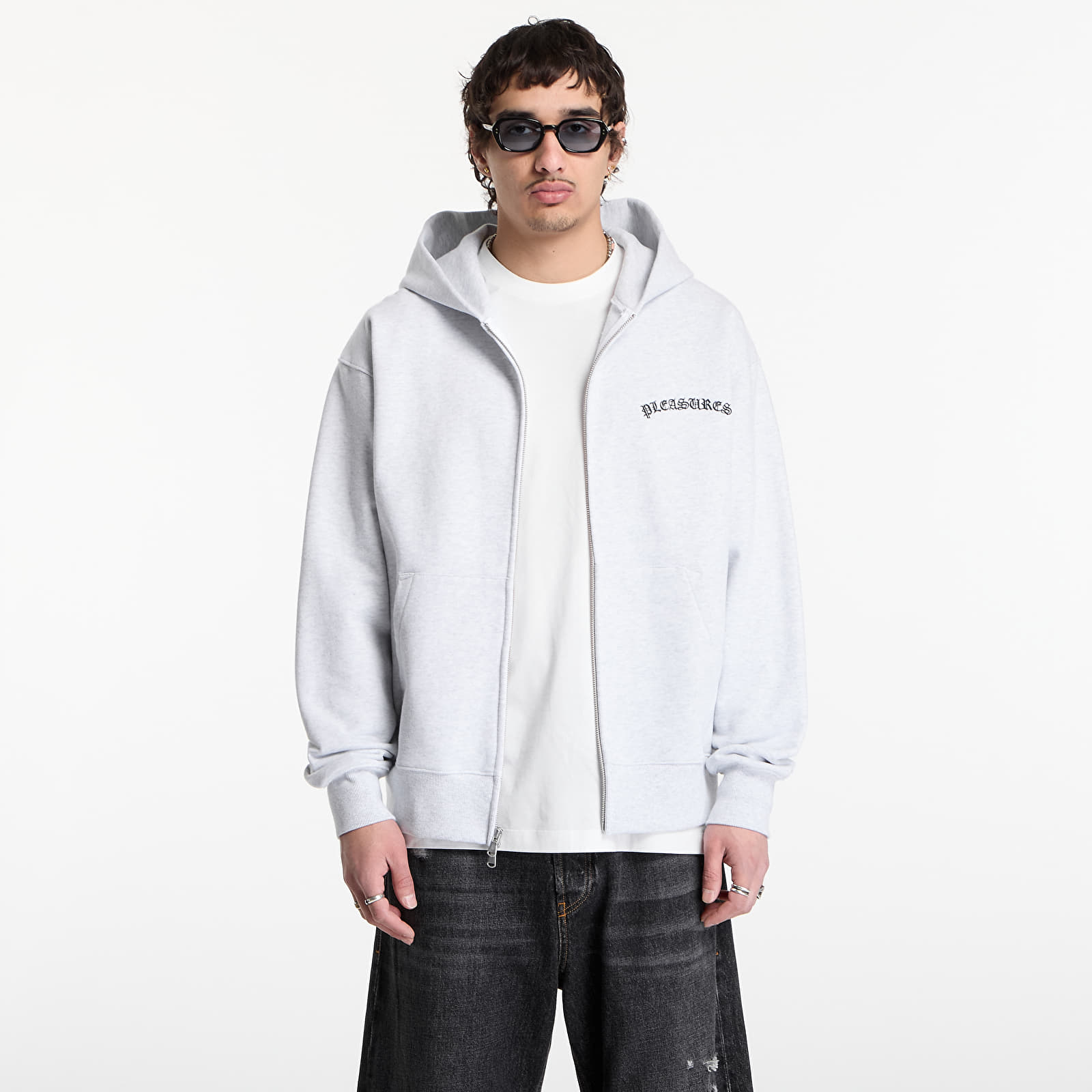 Hoodies och sweatshirts PLEASURES Neural Zip Hoodie Heather