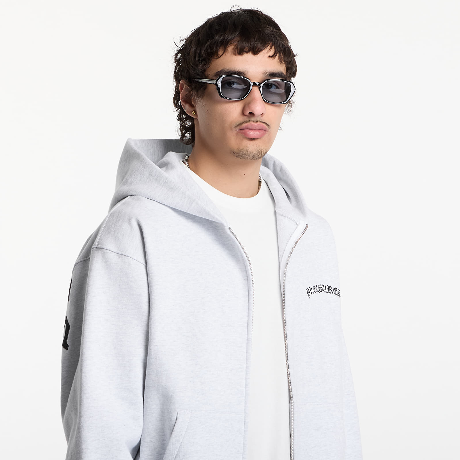 Hoodies och sweatshirts PLEASURES Neural Zip Hoodie Heather