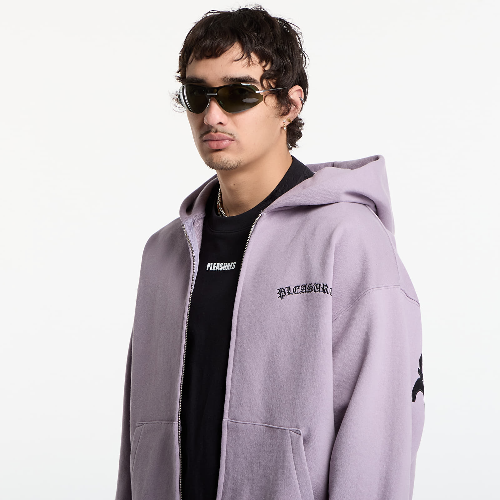 Hoodies och sweatshirts PLEASURES Neural Zip Hoodie Lilac