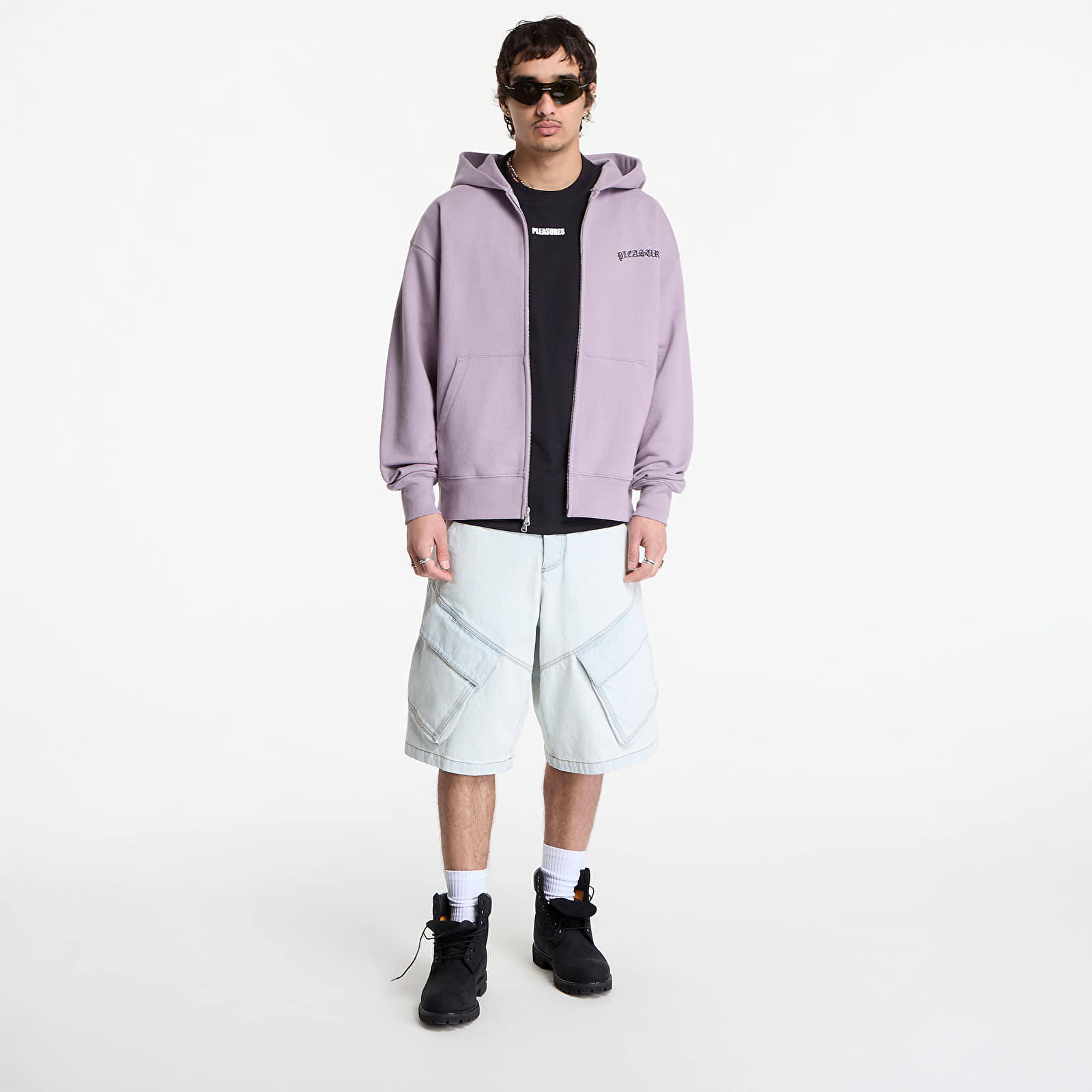 Hoodies och sweatshirts PLEASURES Neural Zip Hoodie Lilac