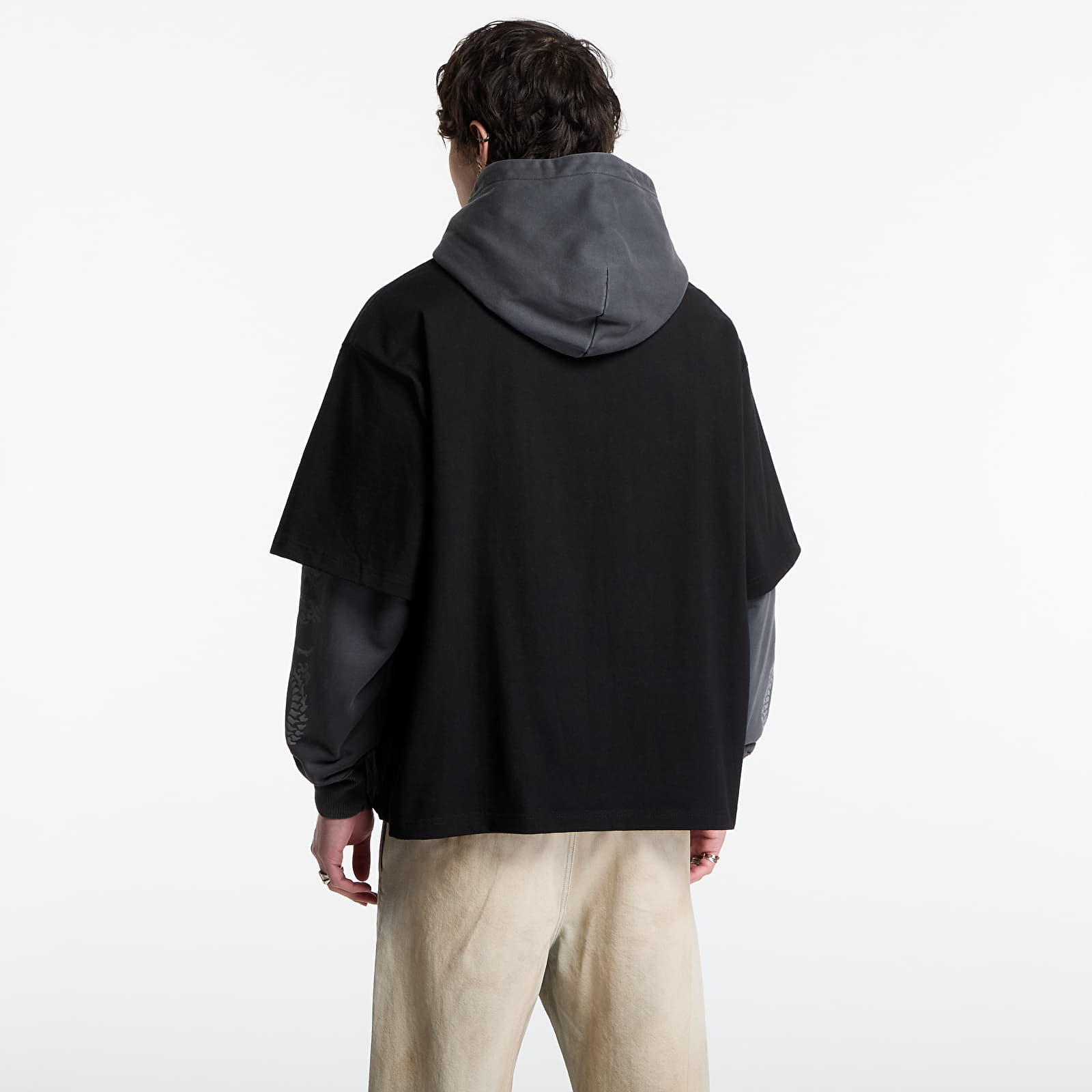 Sweatjacken und Sweatshirts PLEASURES Dragon Layered Hoodie Faded Black