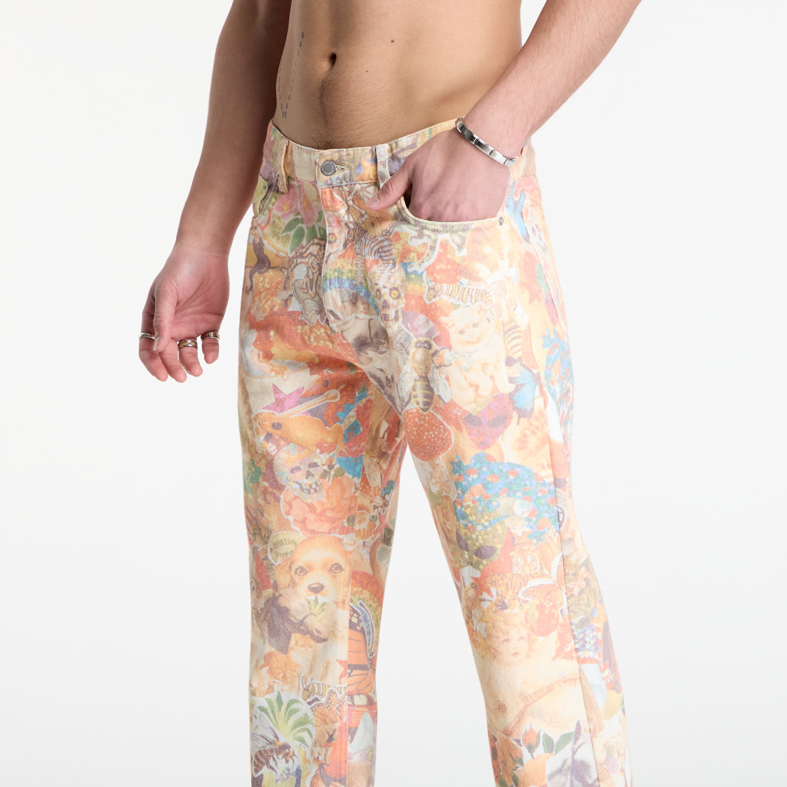 Jeans PLEASURES Stickers Straight Leg Jeans Multi