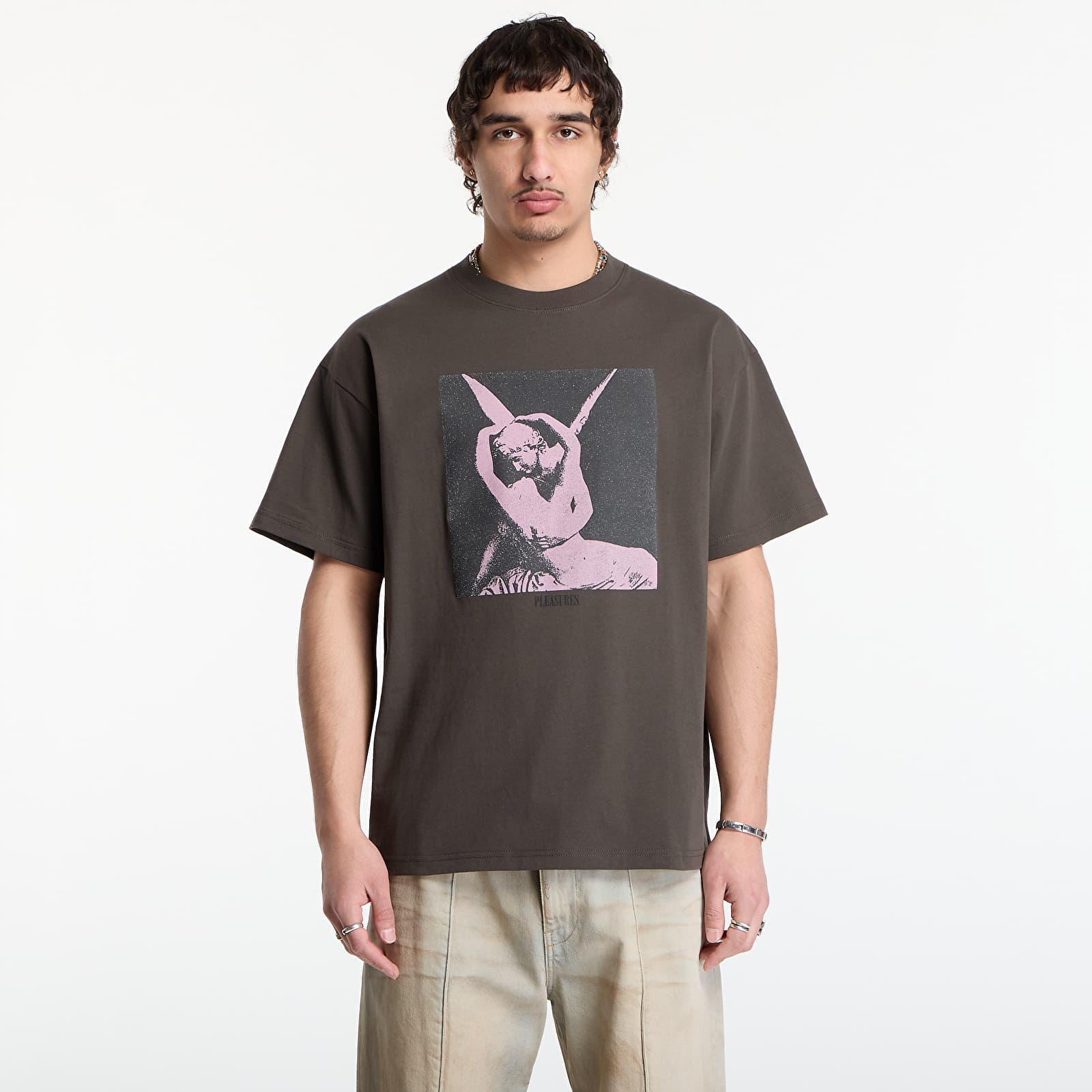   Μπλούζες PLEASURES Angel T-Shirt Charcoal