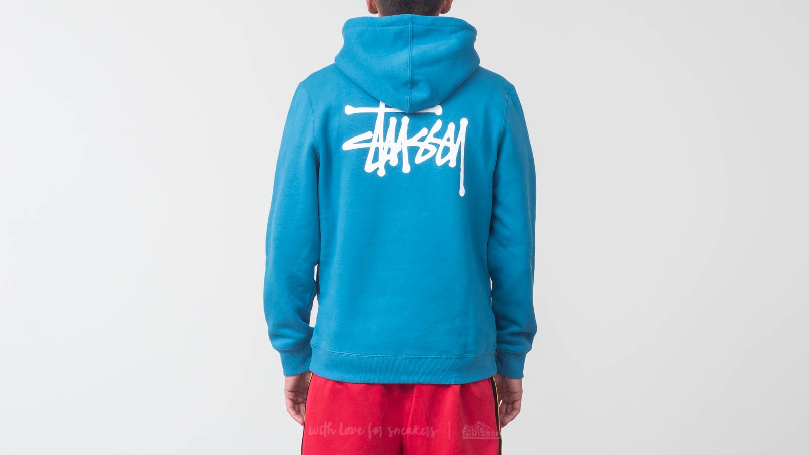 Mikiny Stüssy Basic Hoodie Ocean