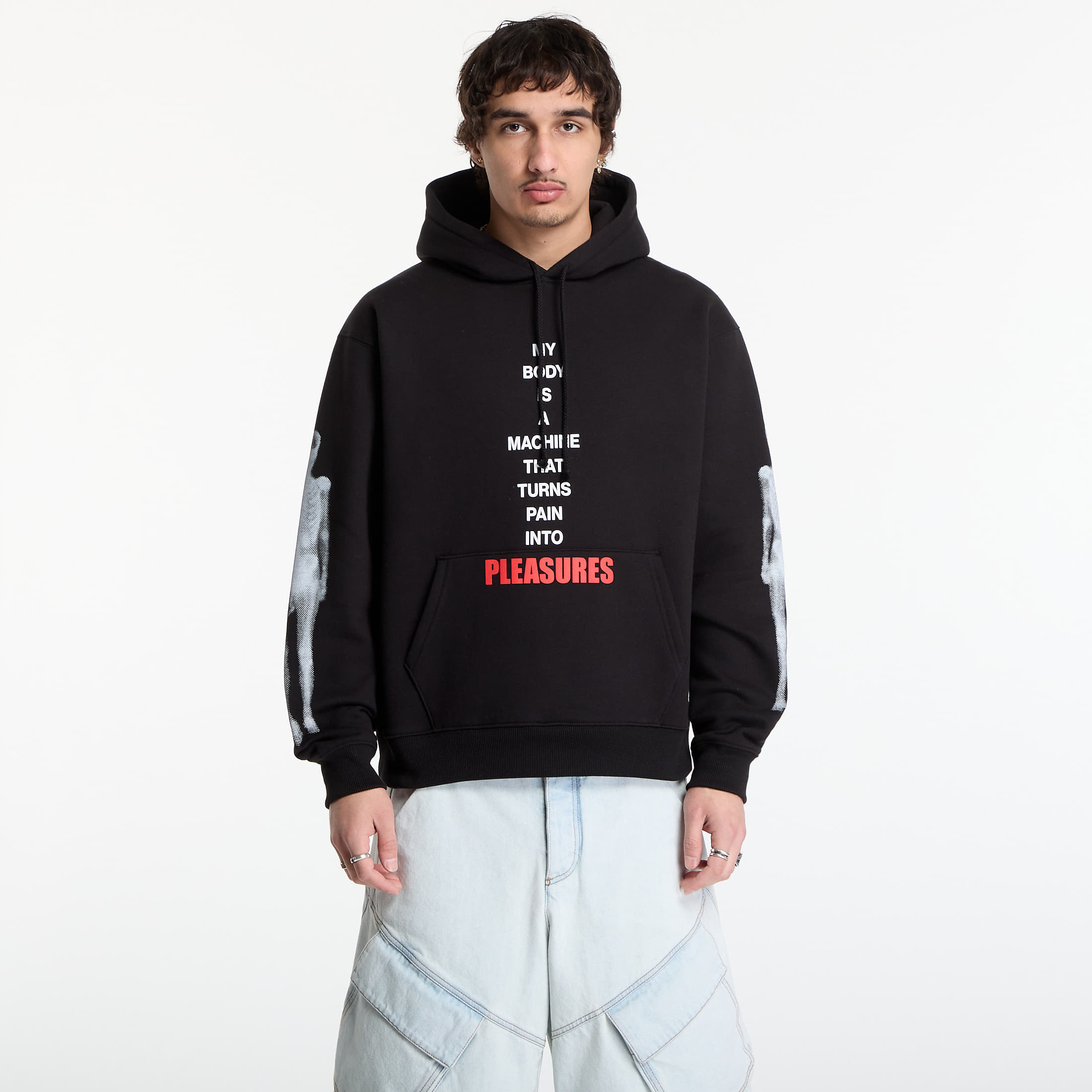 Levně Mikina PLEASURES Machine Hoodie Black L