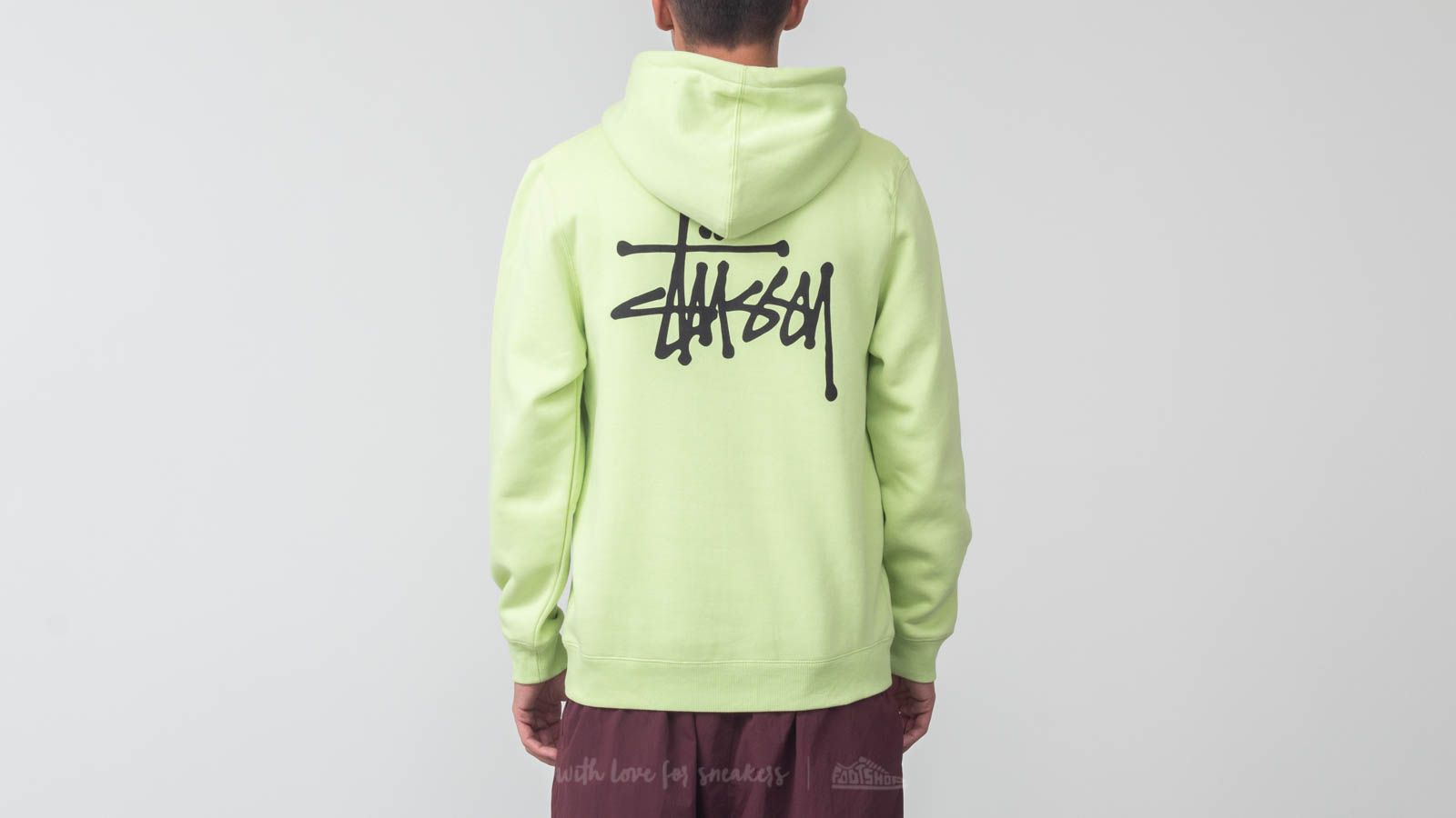 Stussy lime green hoodie on sale