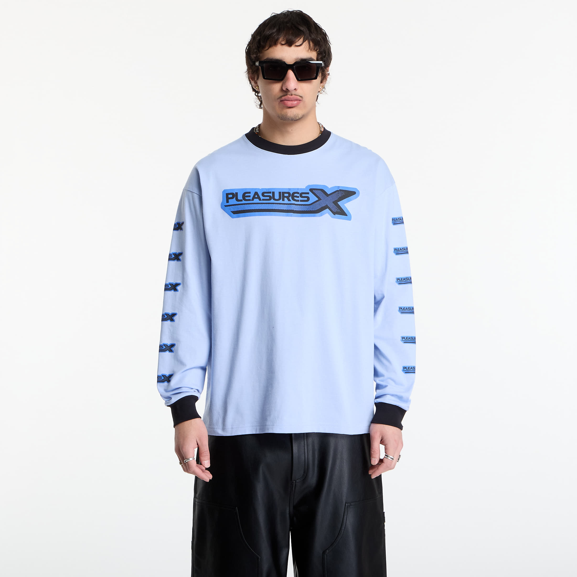 Levně Tričko PLEASURES Pleasures X Long Sleeve Sky L