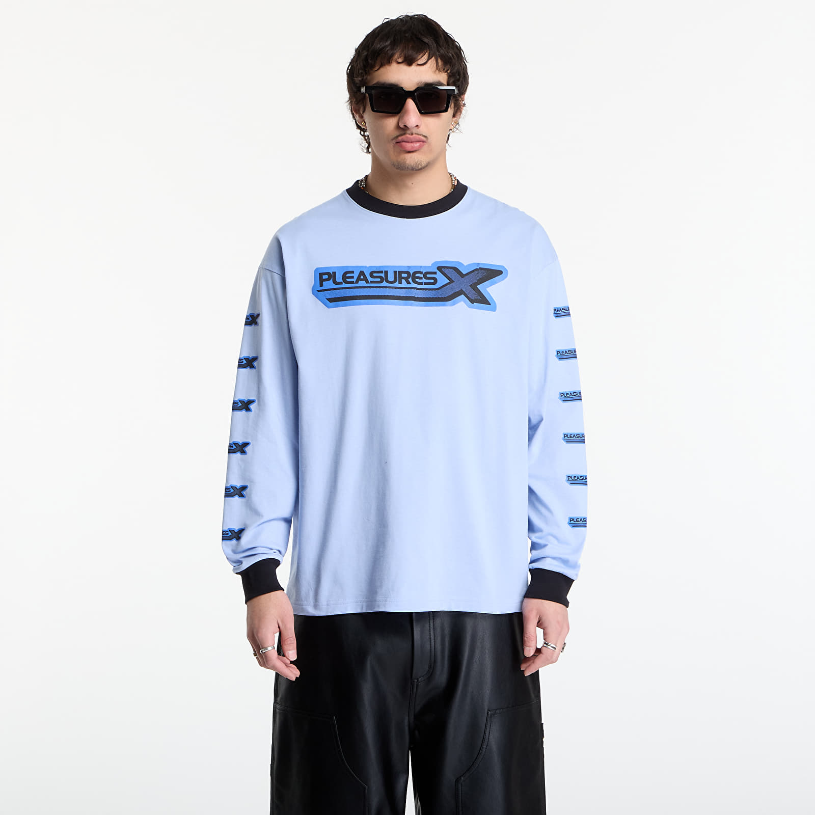 Тениски PLEASURES Pleasures X Long Sleeve Sky