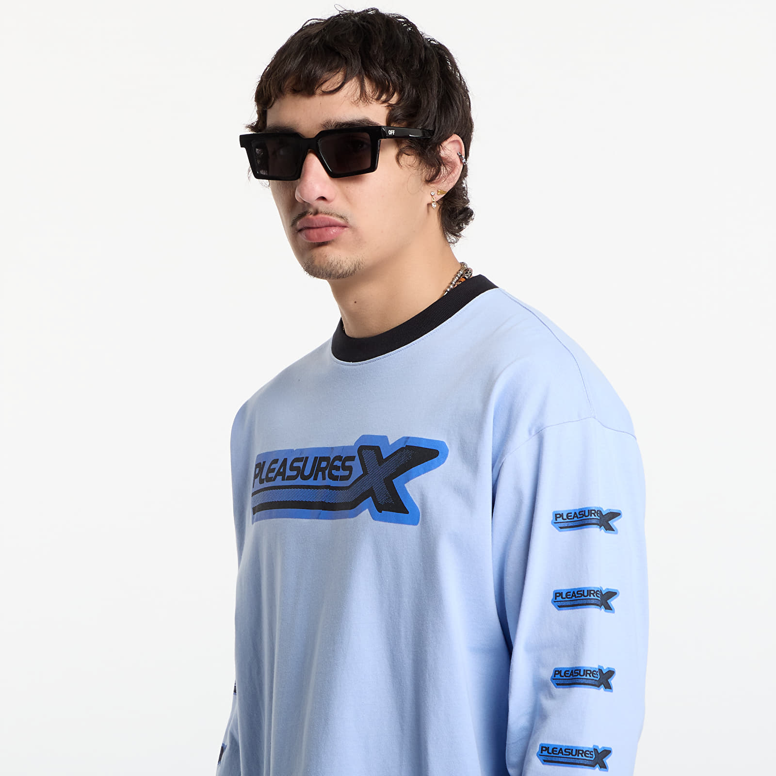 Тениски PLEASURES Pleasures X Long Sleeve Sky