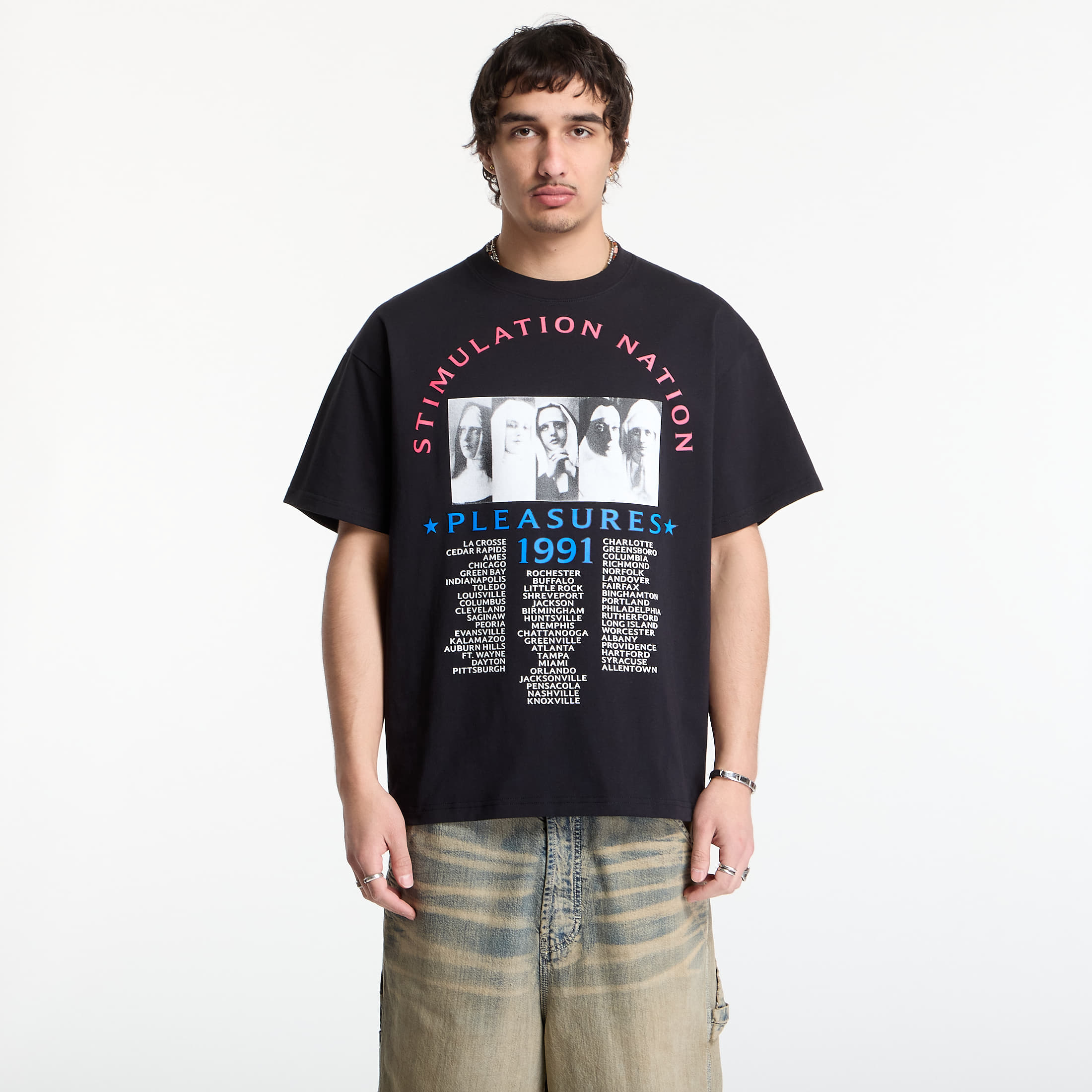 Levně Tričko PLEASURES Stimulation T-Shirt Black L