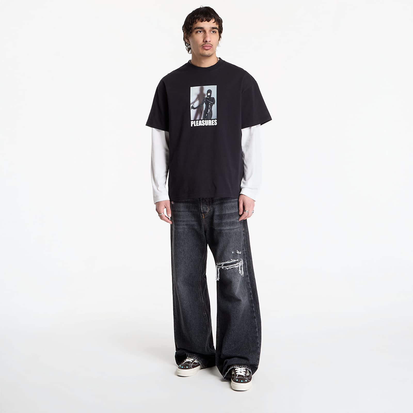 Marškinėliai PLEASURES Whip T-Shirt Black