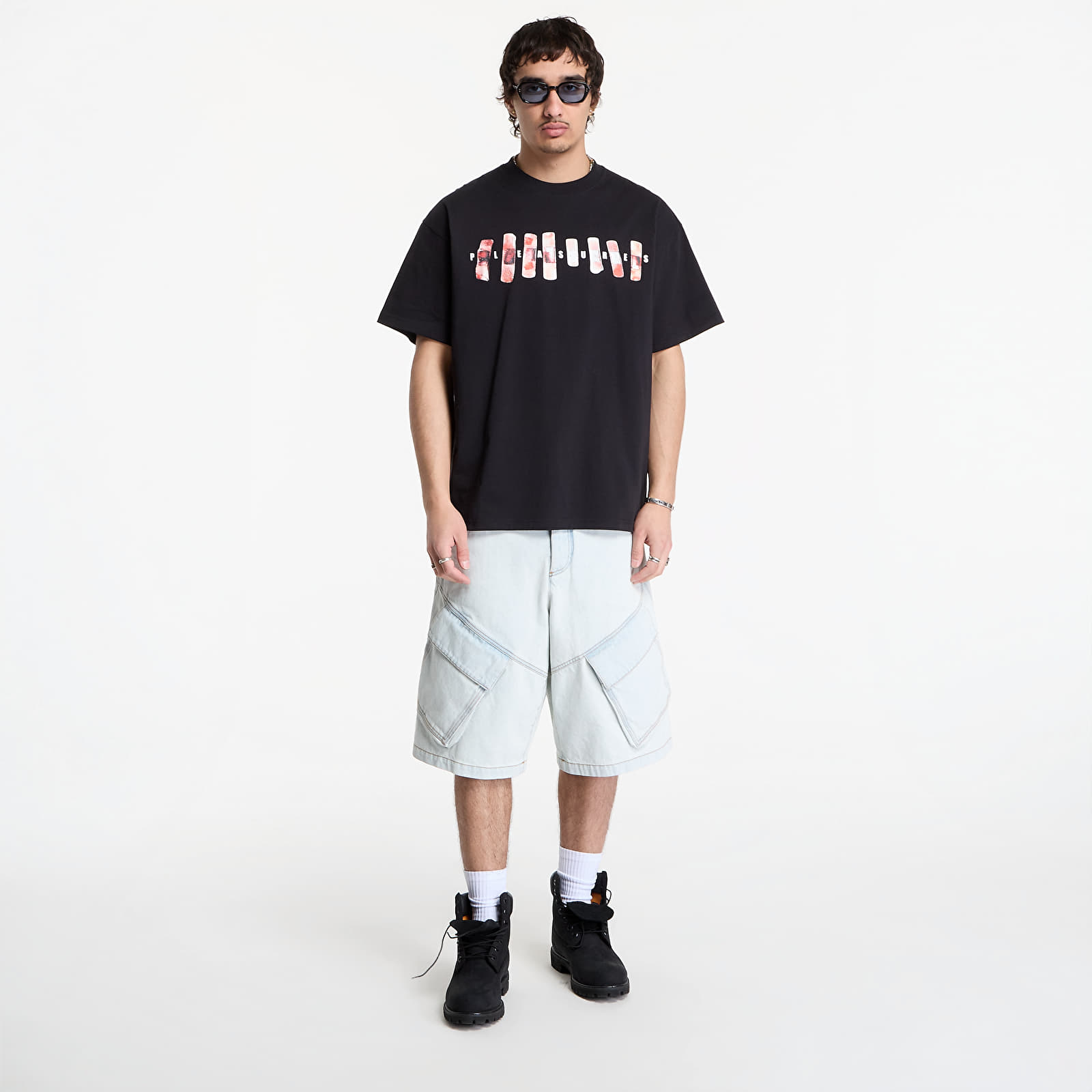 Marškinėliai PLEASURES Wounded T-Shirt Black