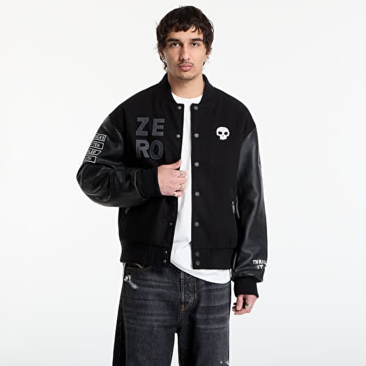 Bomber PLEASURES Zero Pleasures Varsity Jacket Black