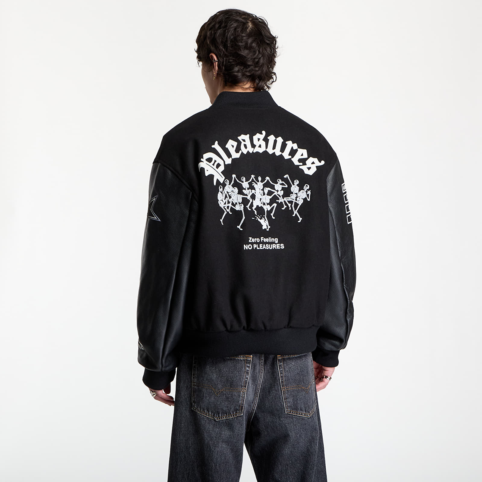 Bomber Jackets PLEASURES Zero Pleasures Varsity Jacket Black