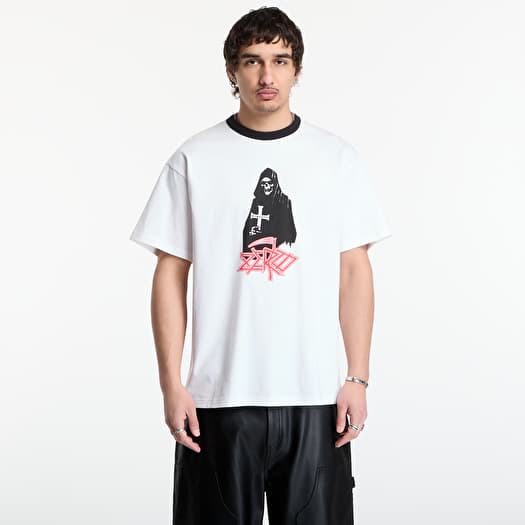 T-Shirt PLEASURES Reaper Ringer White