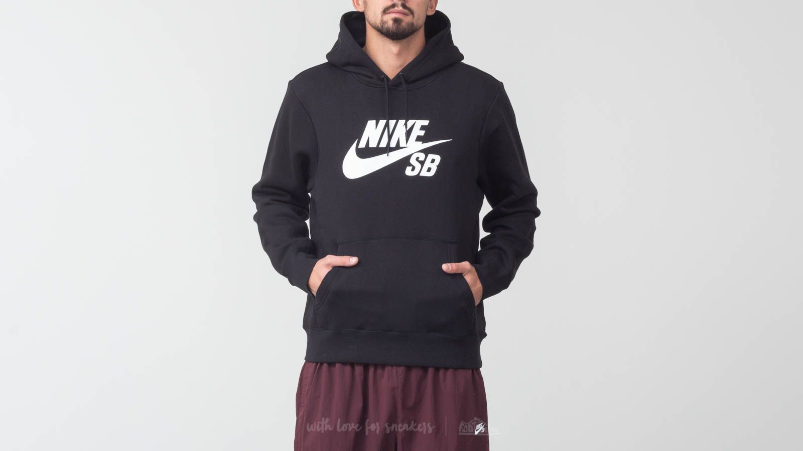Kapucnis pulóverek és pulcsik Nike SB Icon Essential Hoodie Black/ White