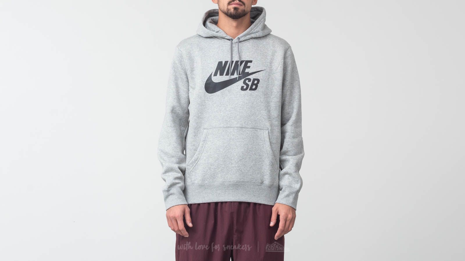 Mikiny Nike SB Icon Essential Hoodie Dark Grey/ Black