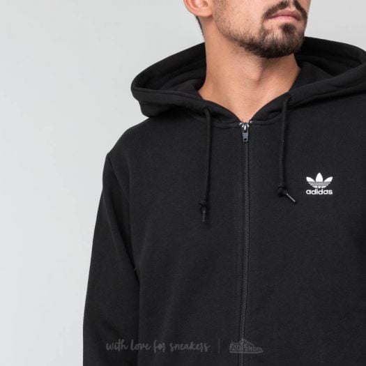 Adidas trefoil hoodie men's black online