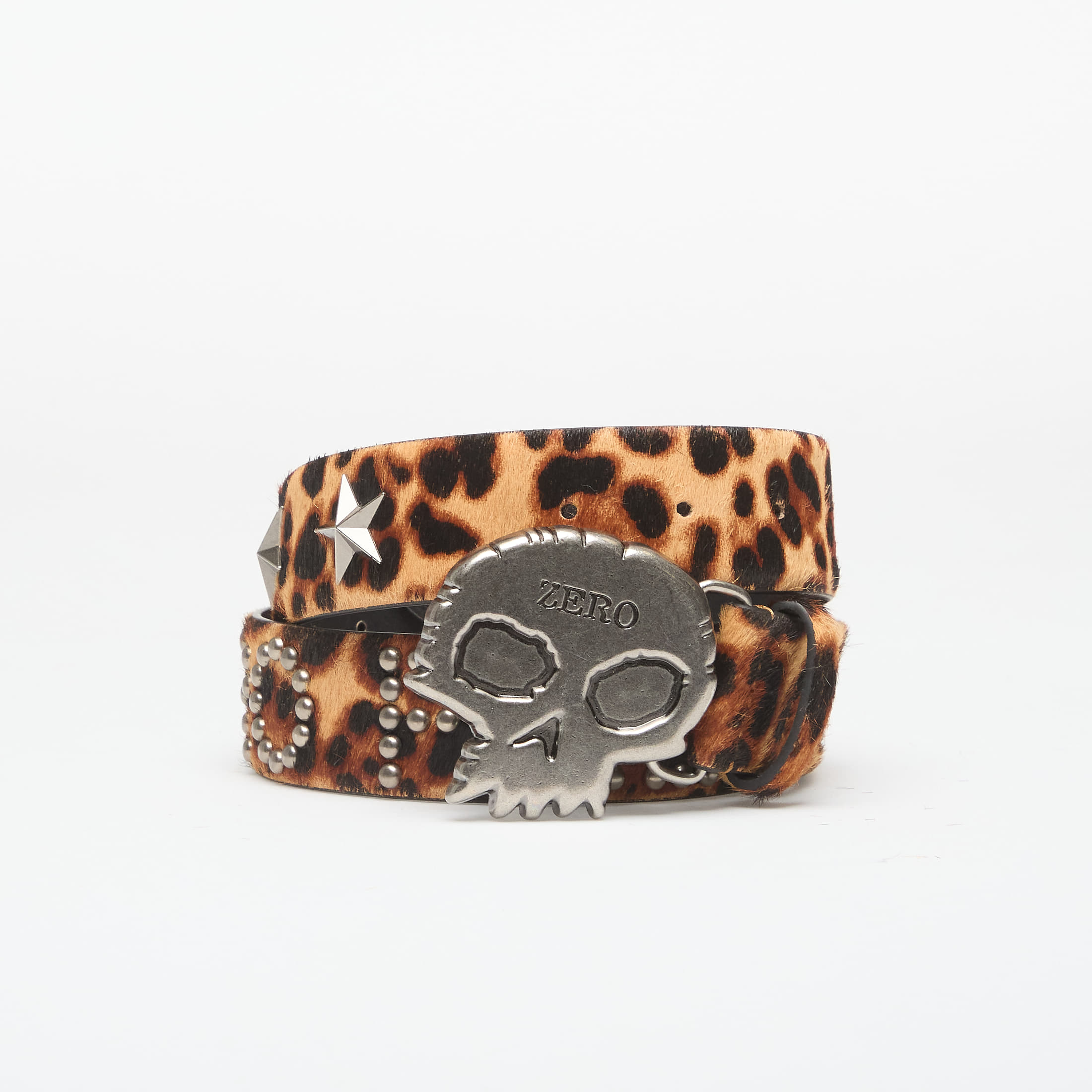Levně Pásek PLEASURES Leopard Studded Belt Leopard L/XL