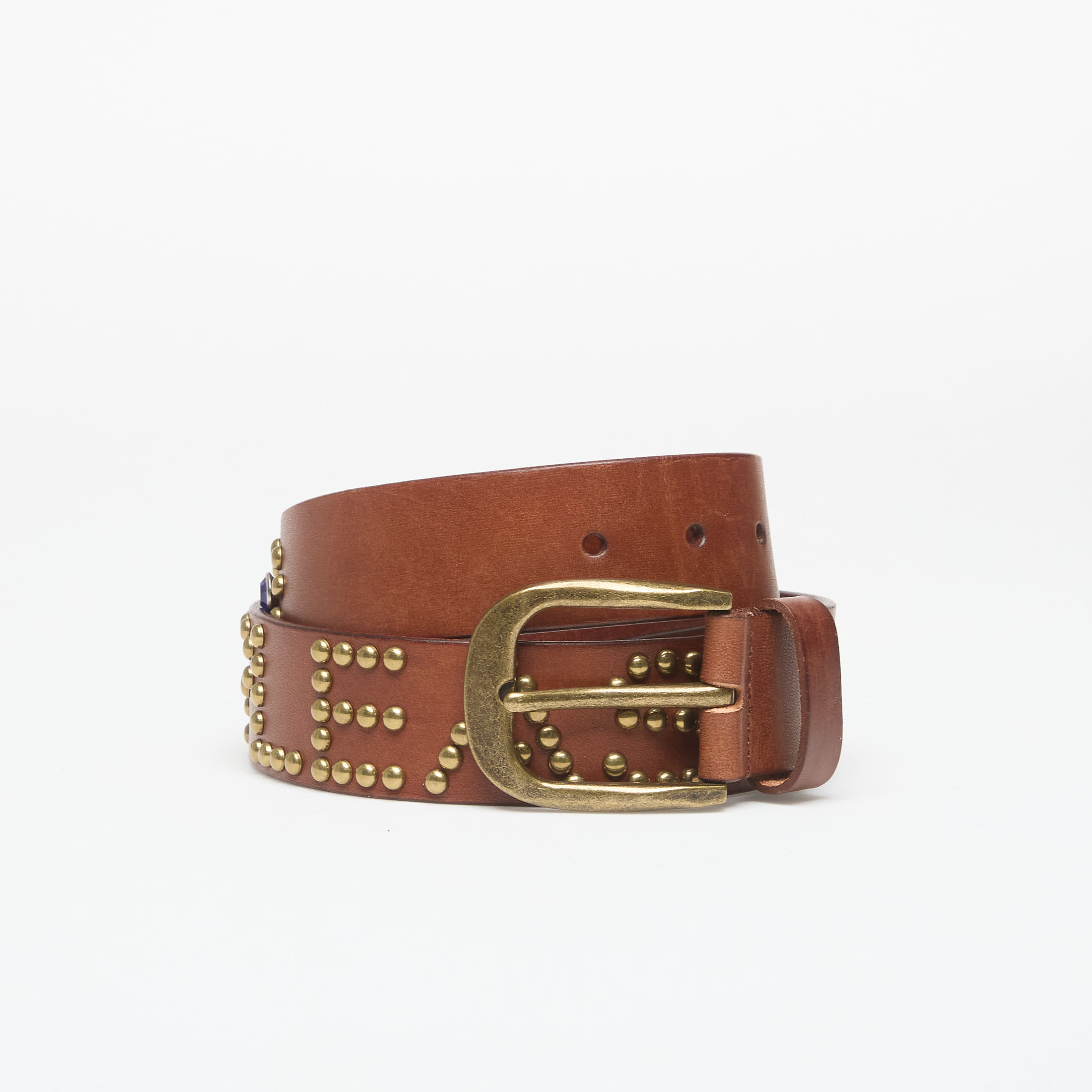 Levně Pásek PLEASURES Studded Belt Brown L/XL