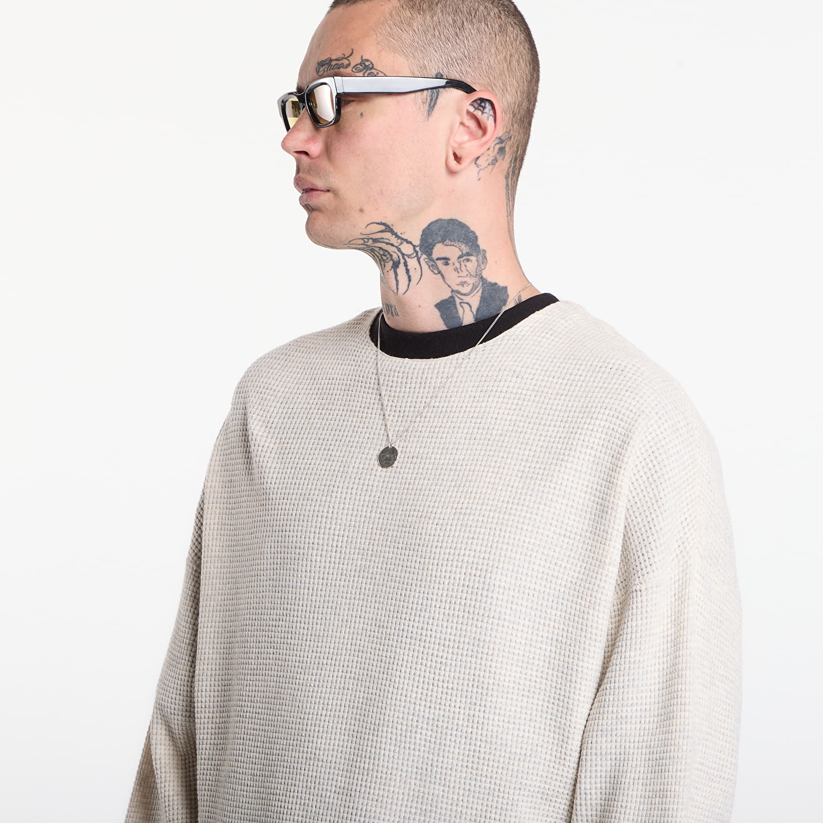 Hoodies and sweatshirts  Fear of God Essentials Signature Waffle 90'S Crewneck Oatmeal Heather/ Blk