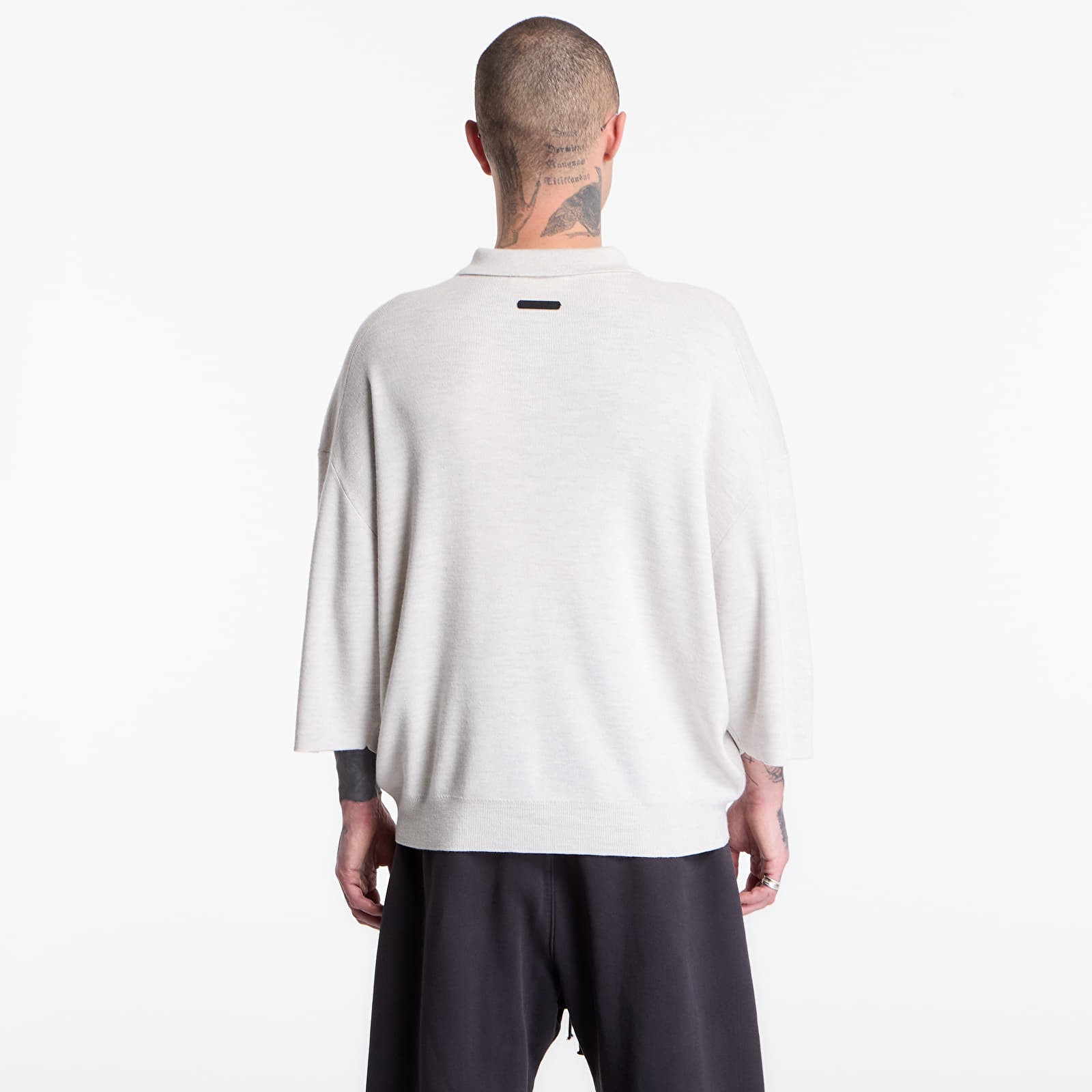 Polo trička Fear of God Essentials Signature 3 4 Sleeve 90'S Polo Heather Oatmeal