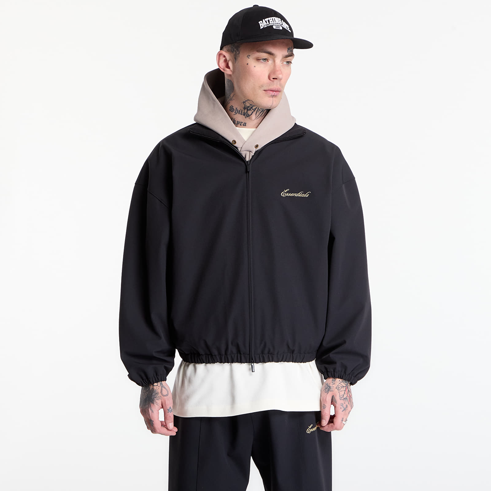 Bundy Fear of God Essentials Signature Full Zip Track Jacket Vintage Black