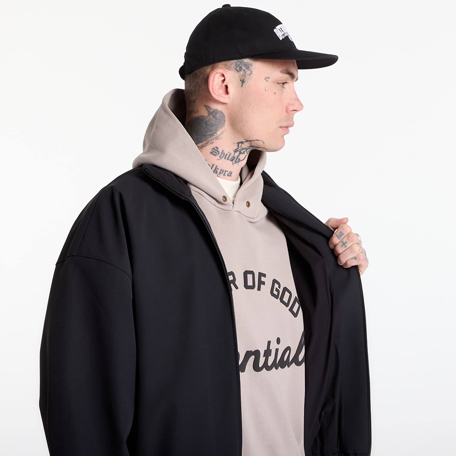 Bundy Fear of God Essentials Signature Full Zip Track Jacket Vintage Black