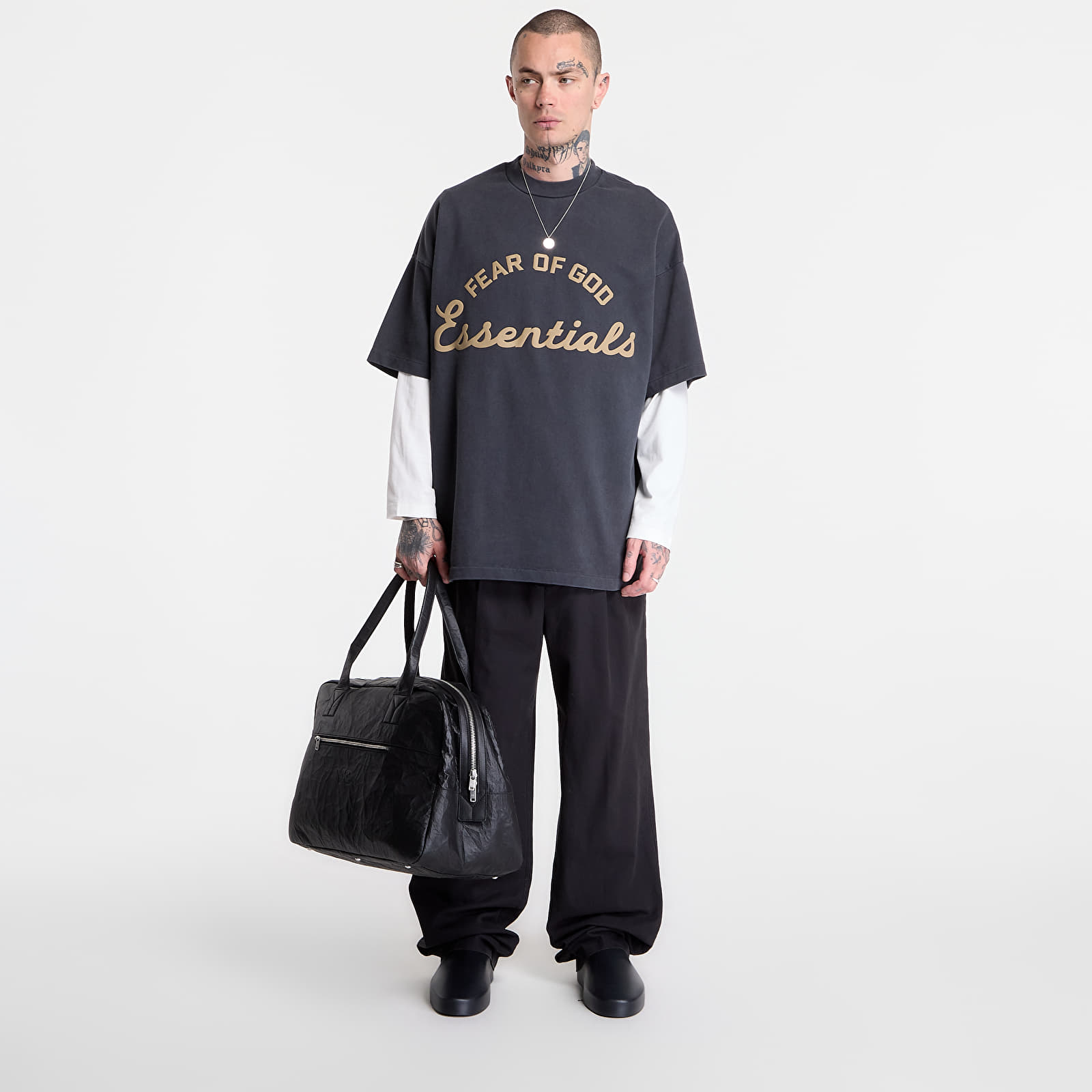 Trička Fear of God Essentials Training 90'S Short Sleeve Tee Faded Iron Grey