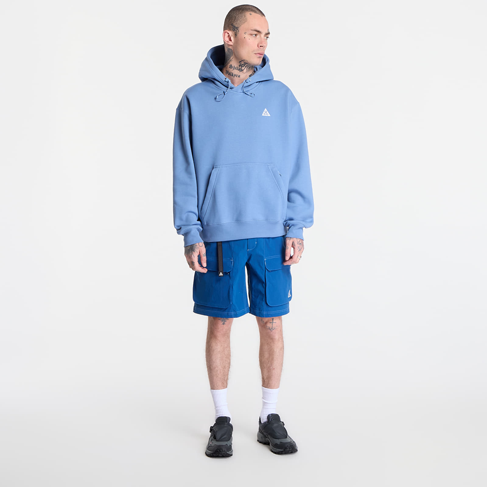 Mikiny Nike ACG "Tuff Fleece" Pullover Hoodie Work Blue/ Sea Glass/ Summit White