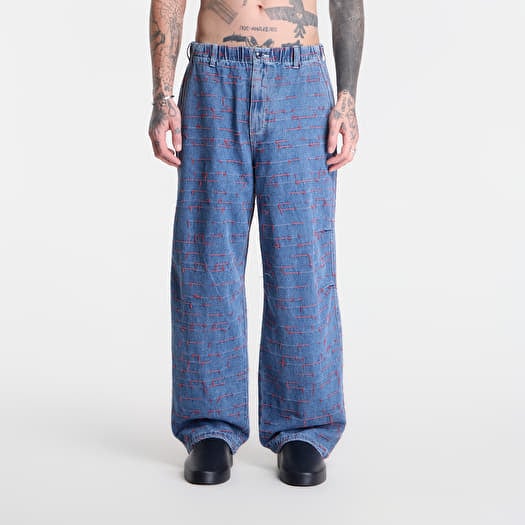 Džíny PLEASURES Strokes Denim Parachute Pants Indigo