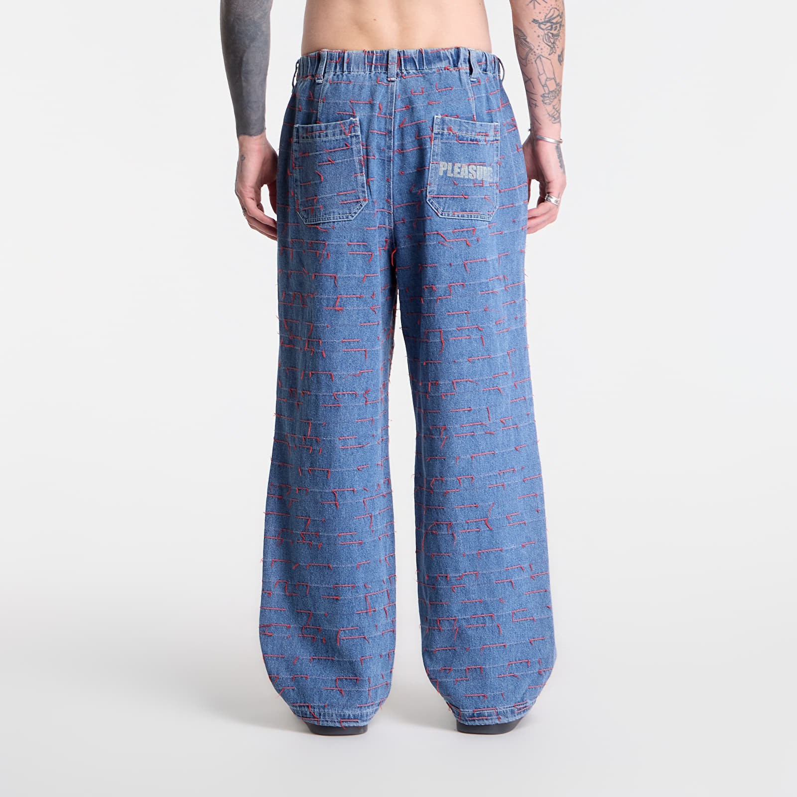 Džíny PLEASURES Strokes Denim Parachute Pants Indigo