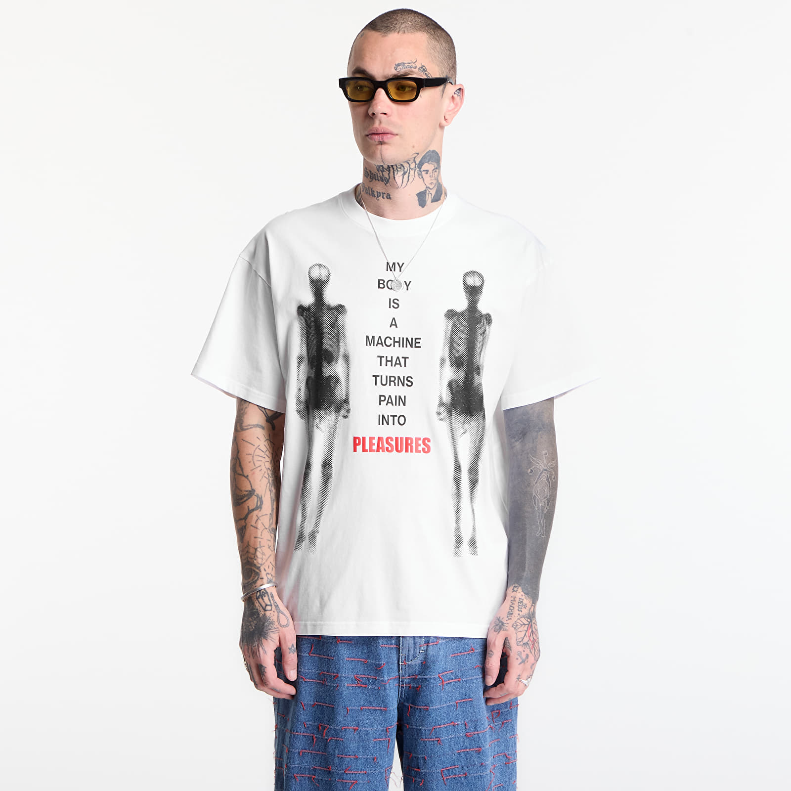 Trička PLEASURES Machine T-Shirt White