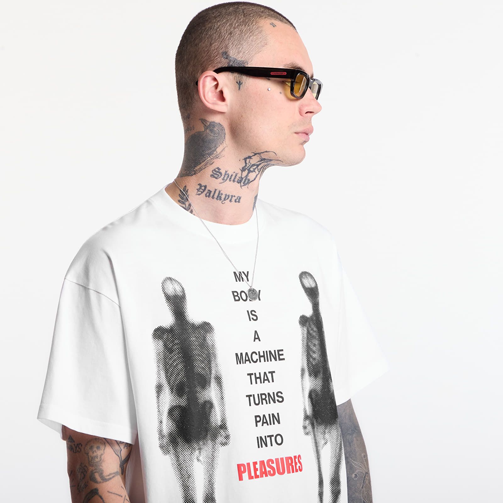 Trička PLEASURES Machine T-Shirt White