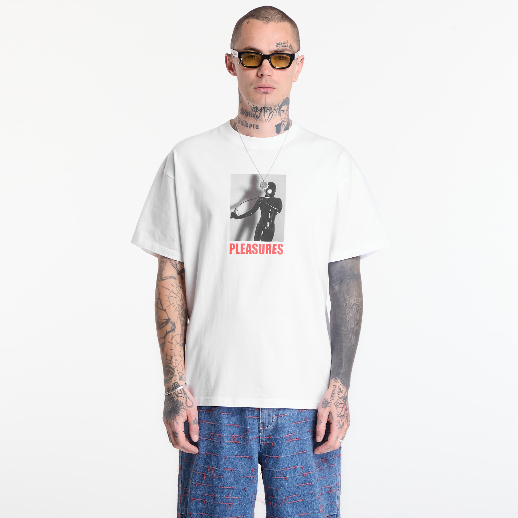 Levně Tričko PLEASURES Whip T-Shirt White L