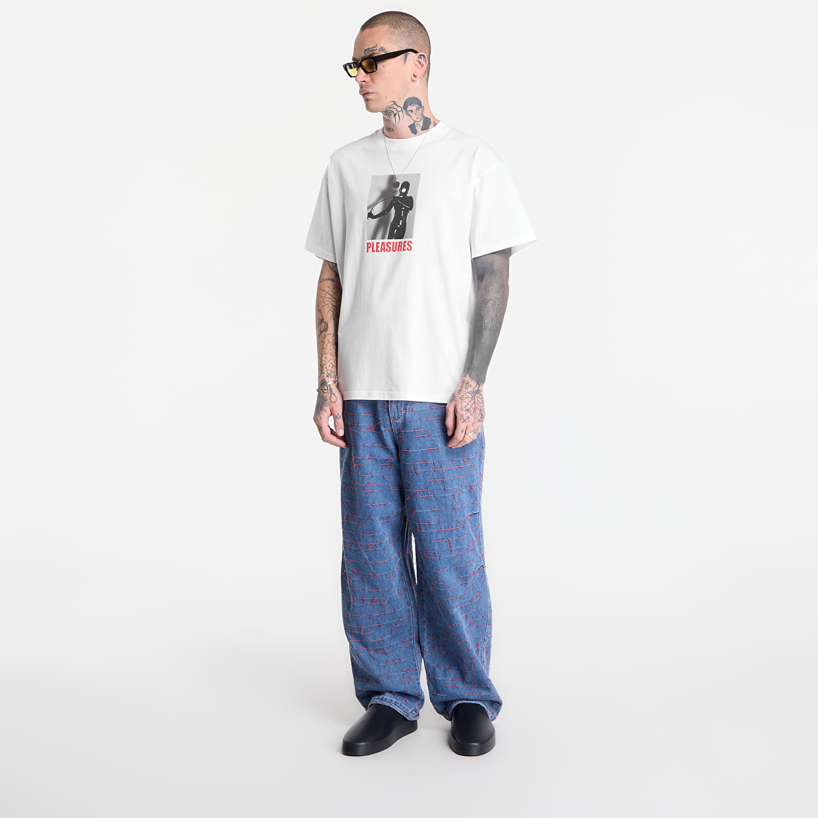 Trička PLEASURES Whip T-Shirt White