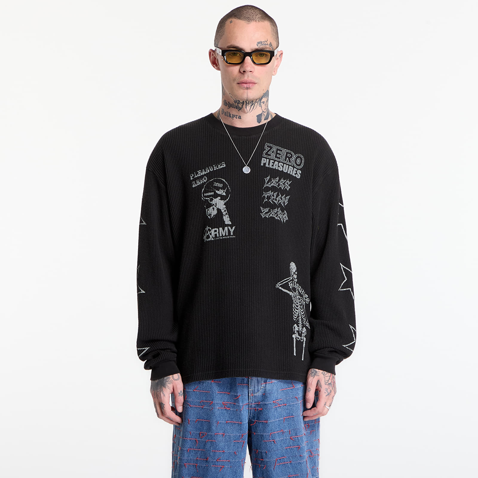 Trička PLEASURES Misled Thermal Long Sleeve Black