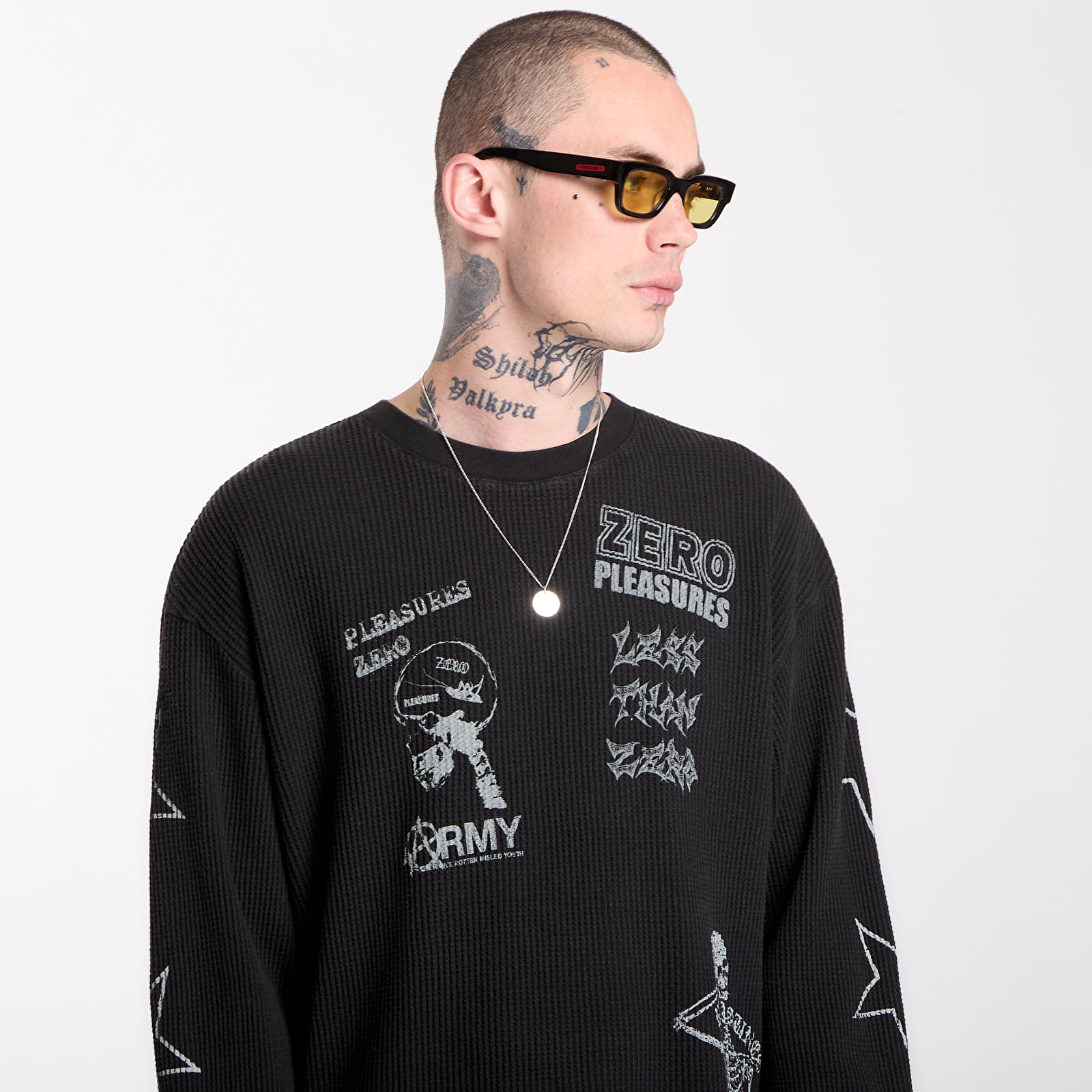 Trička PLEASURES Misled Thermal Long Sleeve Black