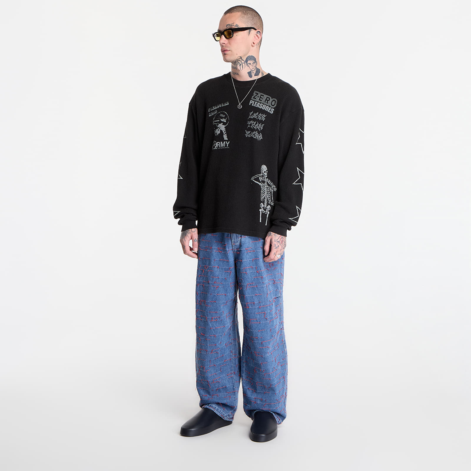 Trička PLEASURES Misled Thermal Long Sleeve Black