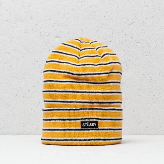 Czapki Stüssy Striped Fa18 Cuff Beanie Yellow | Footshop