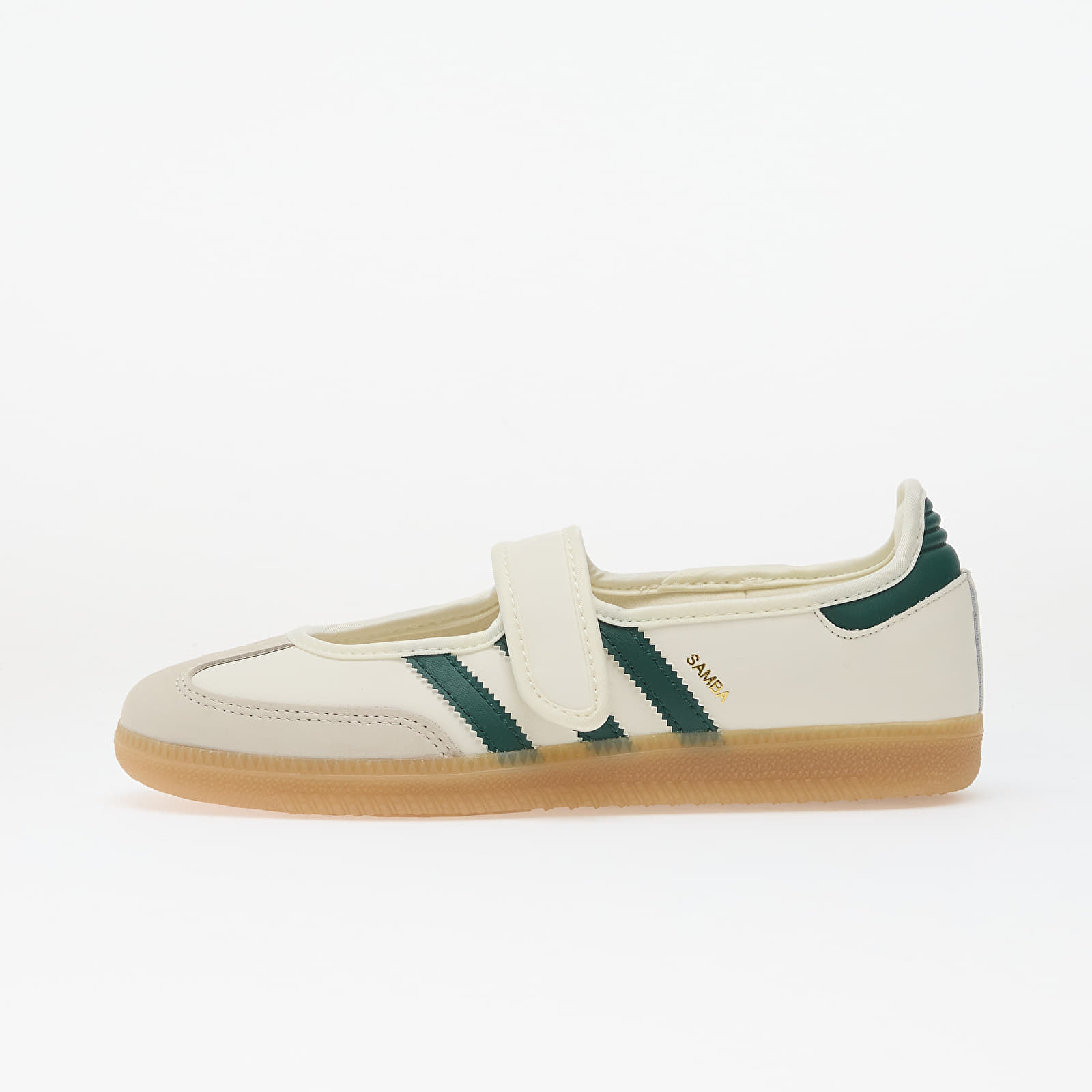 Skor för kvinnor adidas Samba Jane W Off White/ Collegiate Green/ Gold Metallic