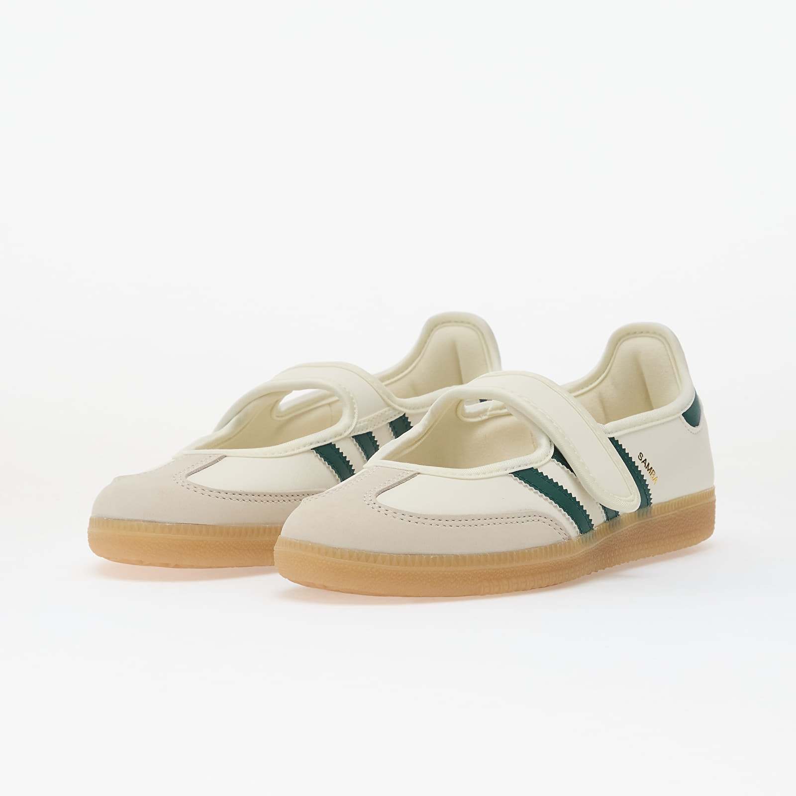 Skor för kvinnor adidas Samba Jane W Off White/ Collegiate Green/ Gold Metallic