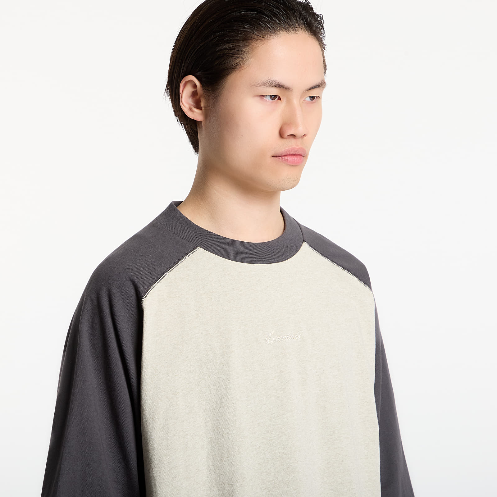 T-shirts Fear of God Essentials Signature Baseball Tee Heather Stone/ Iron Grey